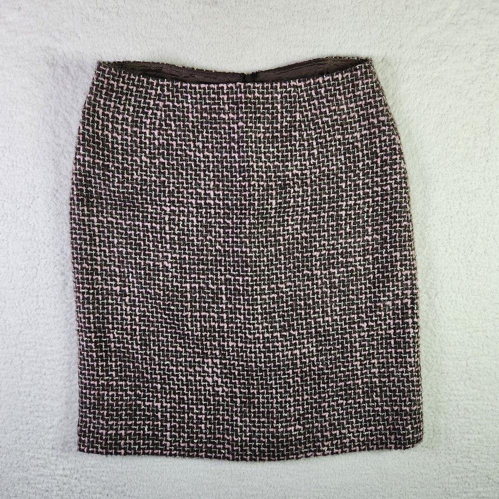 VINTAGE JON Teri Jon Womens Cable Knit Wool Blend Mini Skirt Size 12 Brown Pink
